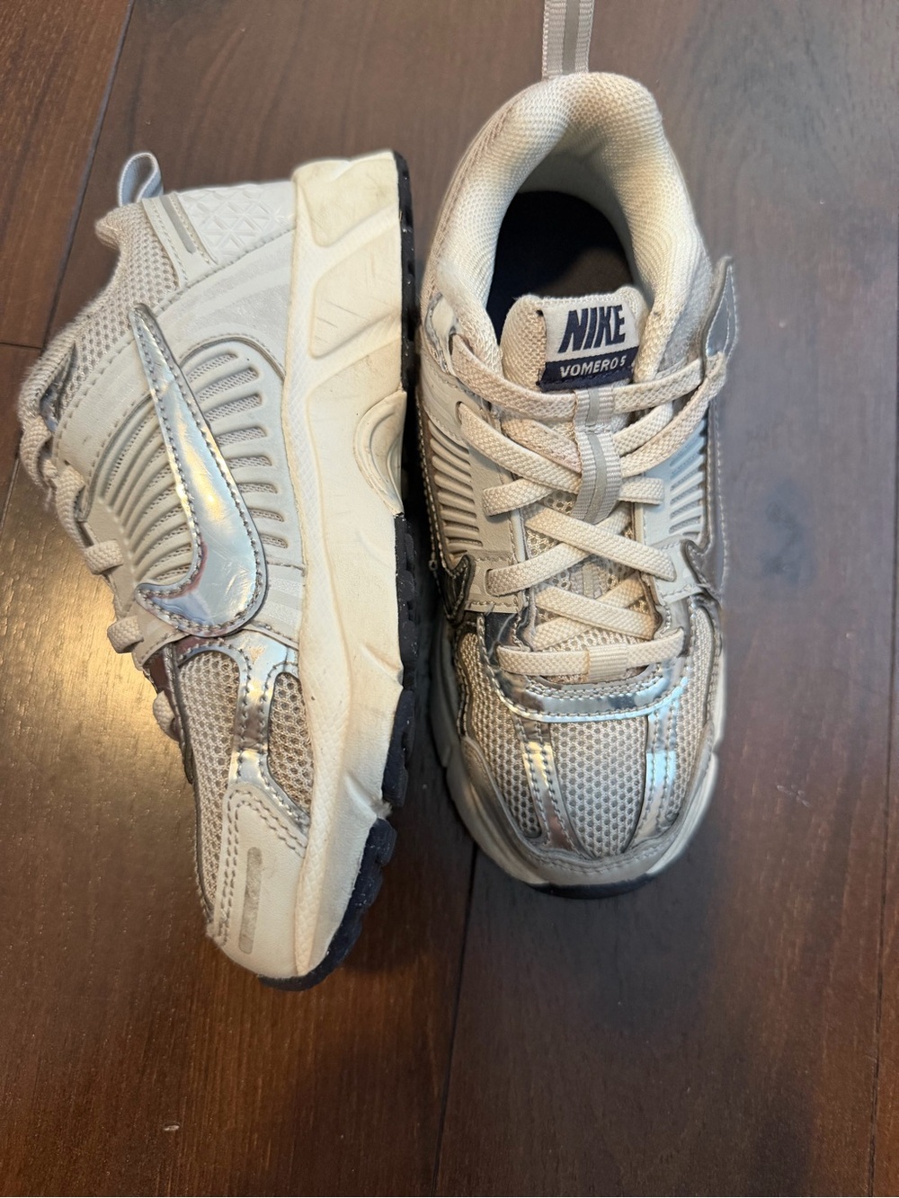 Nike Kids Vomero 5 Silver Metallic Mesh Running Sneakers Size 13C Toddler